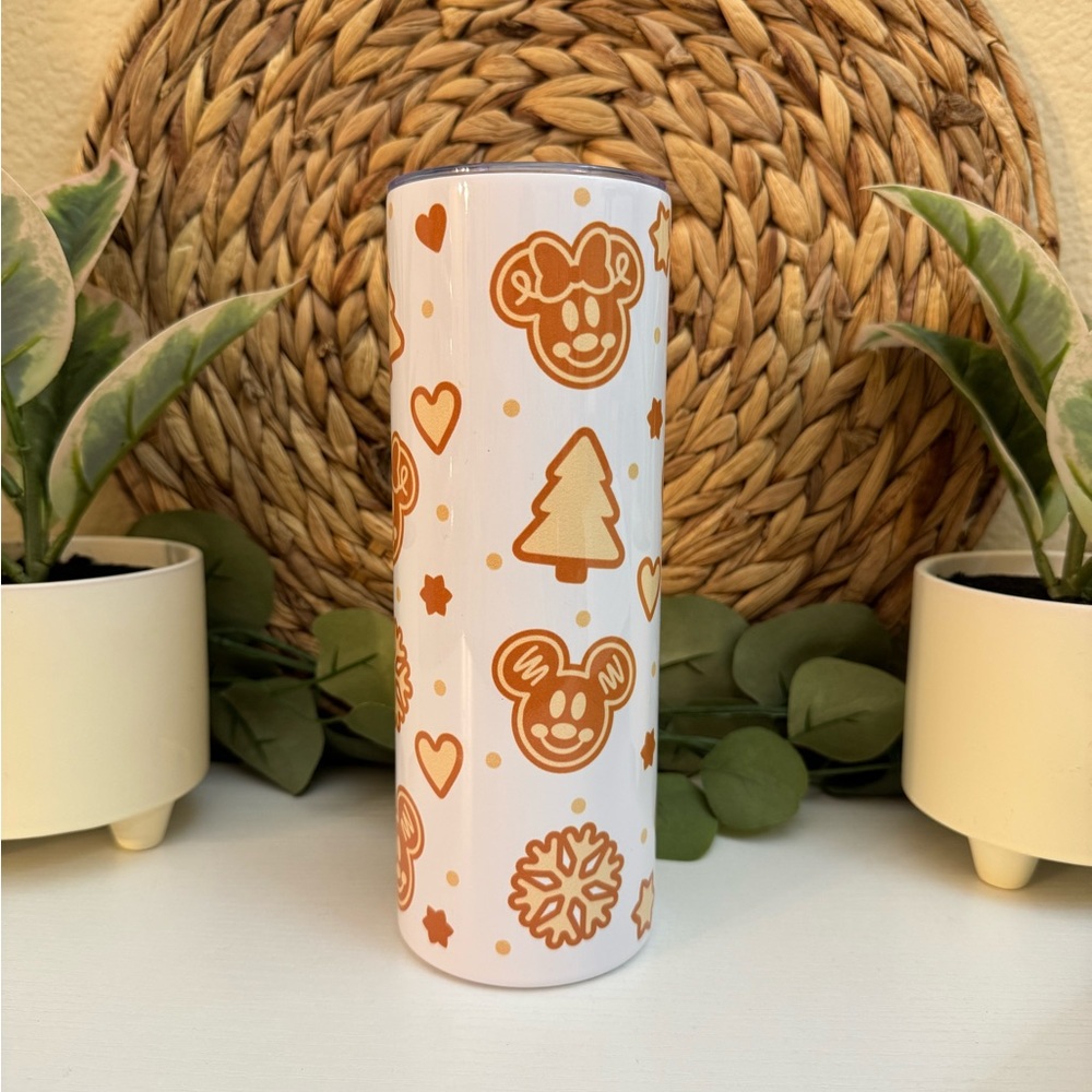 🆕 Gingerbread Mickey Mouse Skinny 20 Oz Tumbler